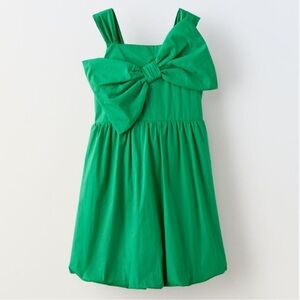 Zara Vibrant Green Formal Kids Dress with Bow